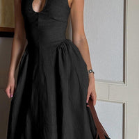 Robyn Vintage-Inspired Hollow Embroidered Midi Dress for Elegant Style - Rebooters -Women's Dresses