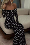 Adrianna Flirty Polka Dot Off-Shoulder Dress for Effortless Style Rebooters Maxi Women's Dresses
