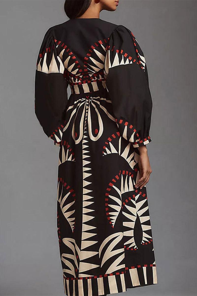 Stylish Brittany Boho Geometric Maxi Dress for Effortless Elegance - Rebooters -Women's Dresses