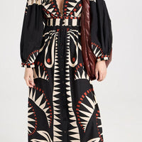 Stylish Brittany Boho Geometric Maxi Dress for Effortless Elegance - Rebooters -Women's Dresses