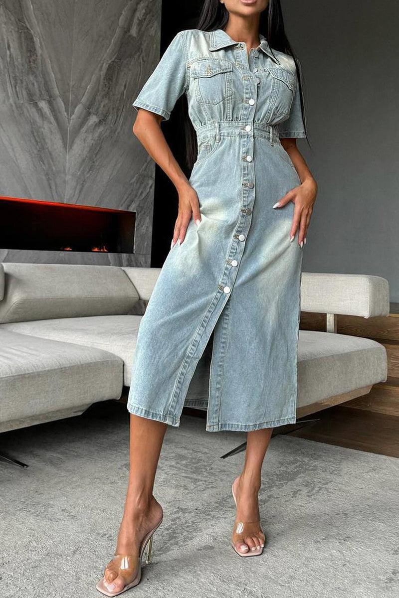 Eden Vintage-Inspired Collared Midi Dress with Elegant Details Rebooters Maxi Women's Dresses