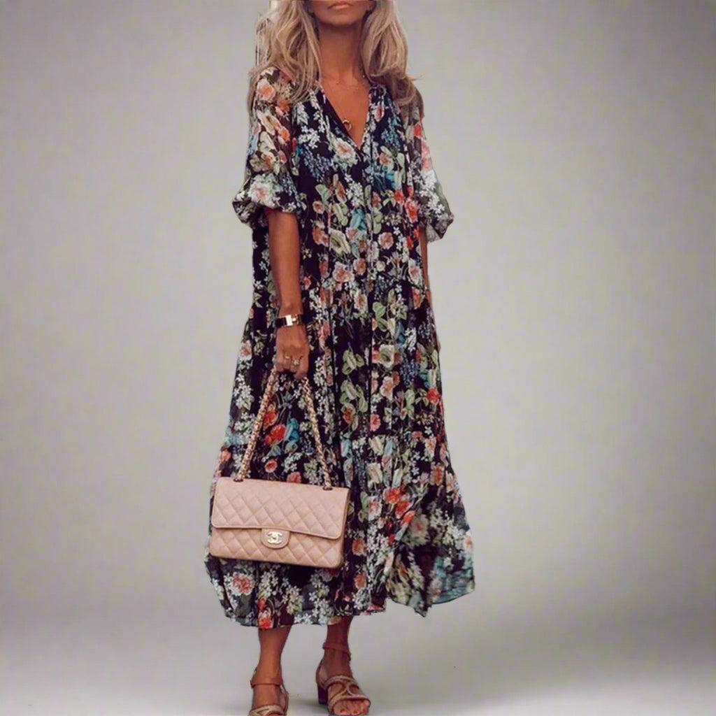 Melissa Bohemian Floral Maxi Dress for Effortless Style - Rebooters -Women's Dresses