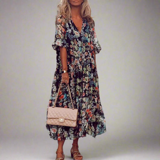 Melissa Bohemian Floral Maxi Dress for Effortless Style - Rebooters -Women's Dresses