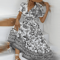 Elegant Kelly Women's Maxi Dress with Flowy Fit and Puff Sleeves Rebooters Maxi Women's Dresses