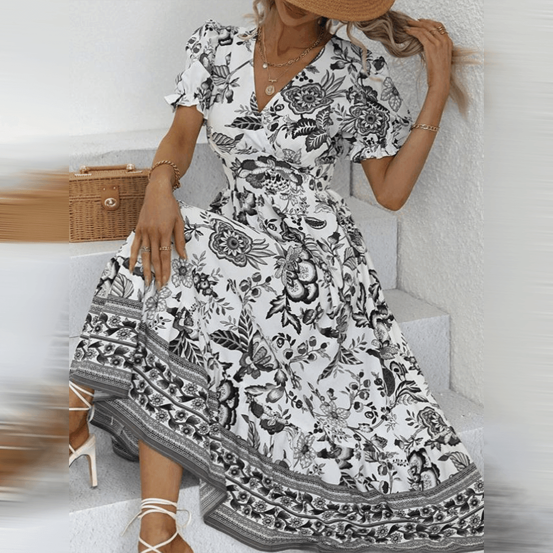 Elegant Kelly Women's Maxi Dress with Flowy Fit and Puff Sleeves Rebooters Maxi Women's Dresses