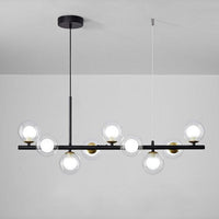 Modern Horizontal White Frosted Glass Ball Chandelier 7 Bulbs | Rebooters - Rebooters