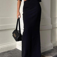 Black Sleek Maxi Skirt for Effortless Day to Night Style - Rebooters