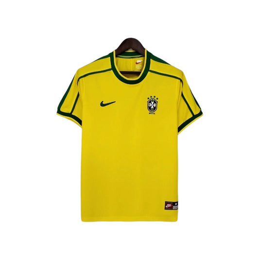 Brazil Home Jersey Shirt Yellow 1998 Rebooters Mens Football Shirts