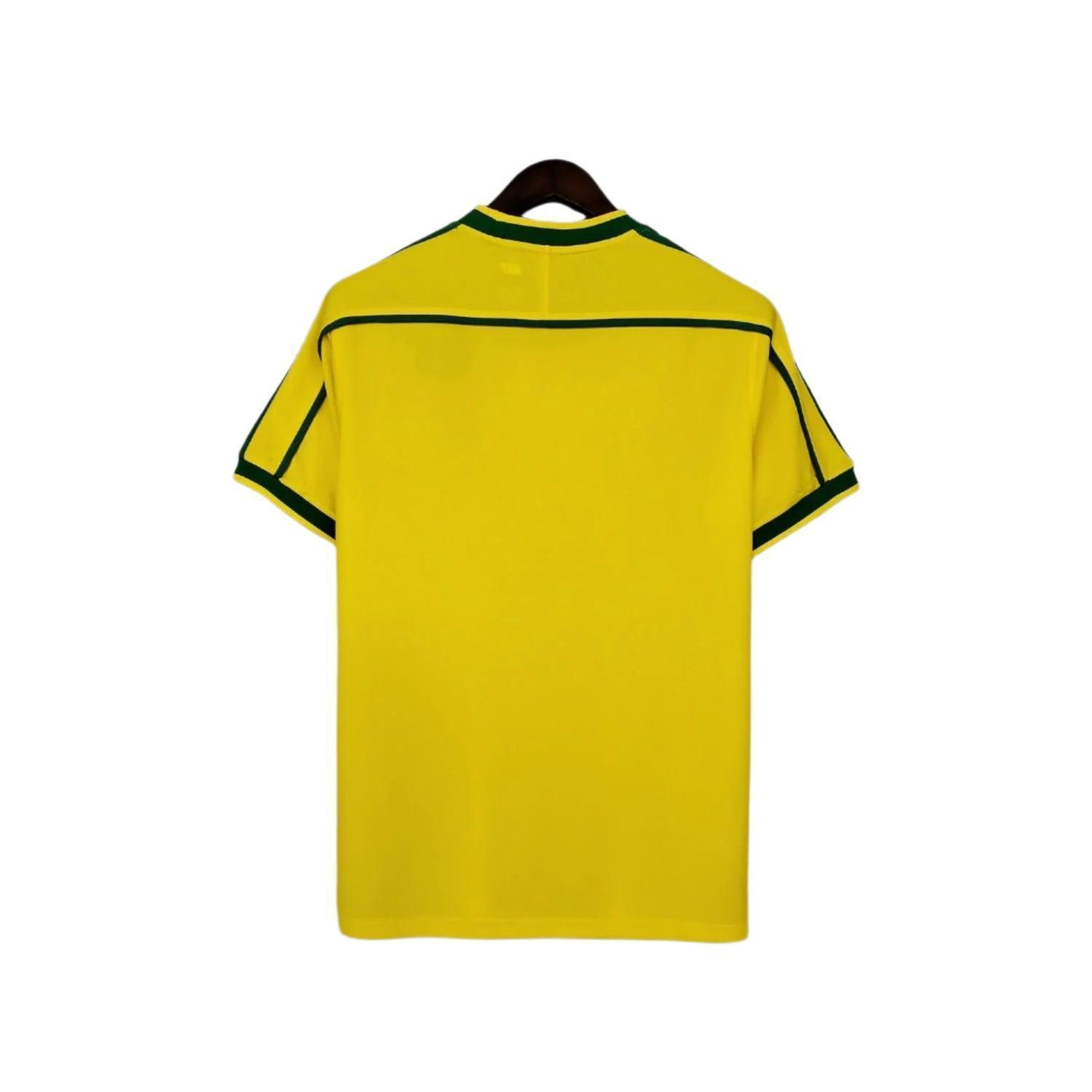 Brazil Home Jersey Shirt Yellow 1998 Rebooters Mens Football Shirts