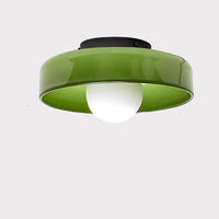 Green Glass Round LED Ceiling Light for Home Decor - Rebooters