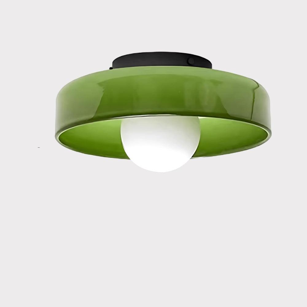 Green Glass Round LED Ceiling Light for Home Decor - Rebooters
