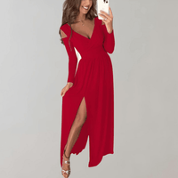 Elegant Women's Maxi Dress with Slit Skirt and Cut-Outs Rebooters Maxi Women's Dresses