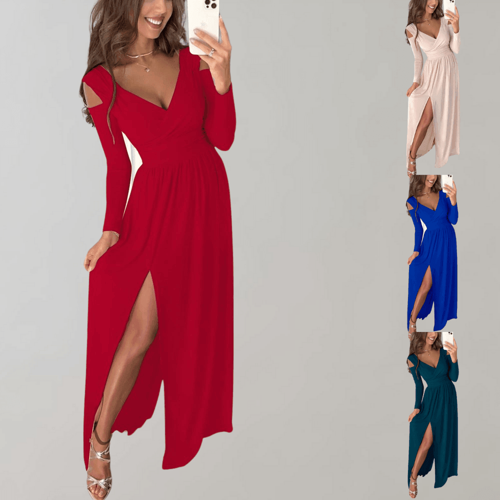 Elegant Women's Maxi Dress with Slit Skirt and Cut-Outs Rebooters Maxi Women's Dresses