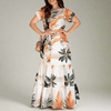 Floral Print Kendra Women's Maxi Dress with Belted Waist Rebooters Maxi Women's Dresses