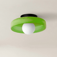 Green Glass Round LED Ceiling Light for Home Decor - Rebooters