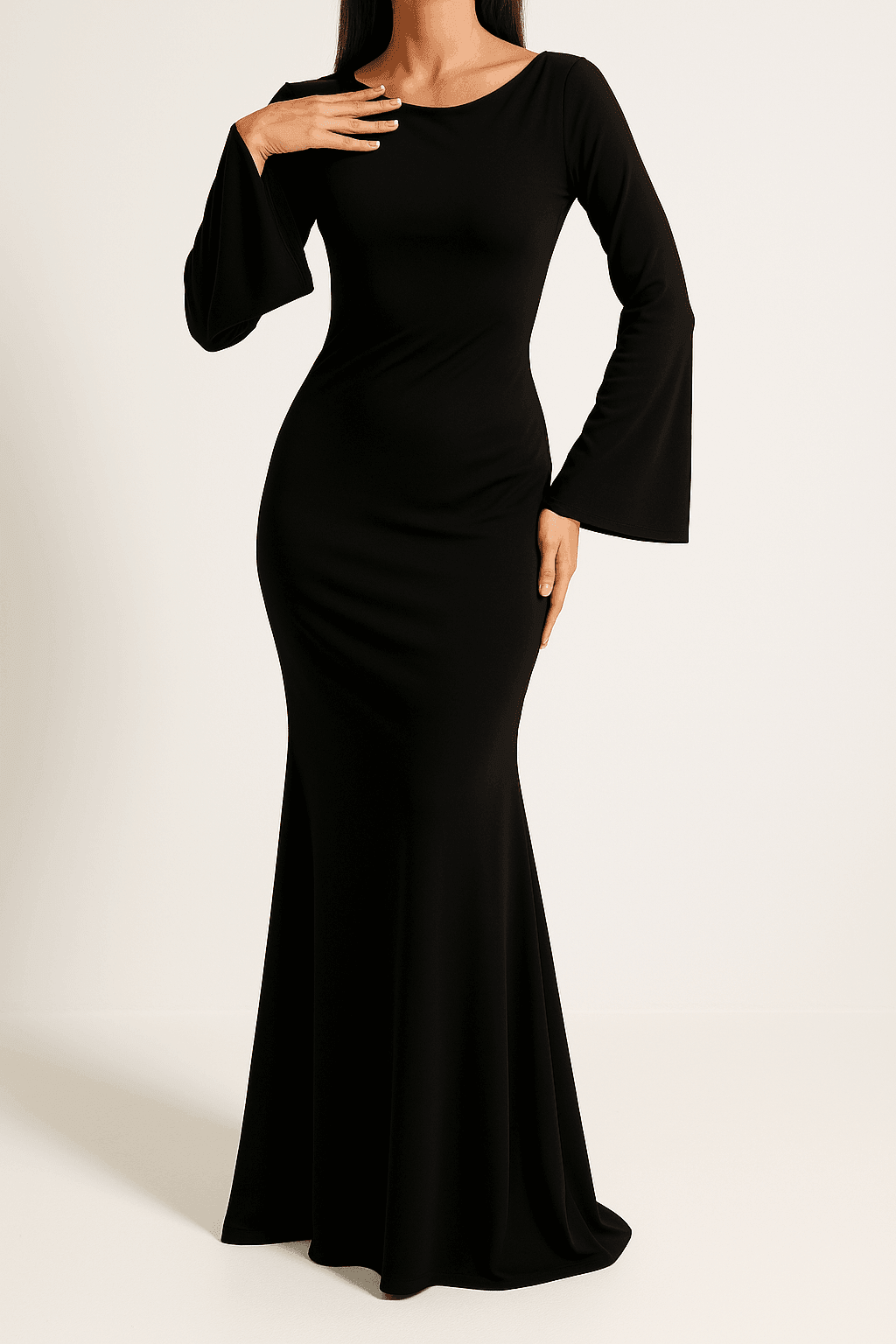 Kaisley Women's Evening Gown with Flared Sleeves - Rebooters -Women's Dresses