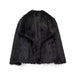 Chic Oversized Faux Fur Lapel Jacket Cozy Crop Coat Women - Womens Jackets Rebooters