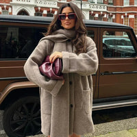 Claudia Elegant Women's Wool Coat with Matching Scarf - Womens Jackets Rebooters