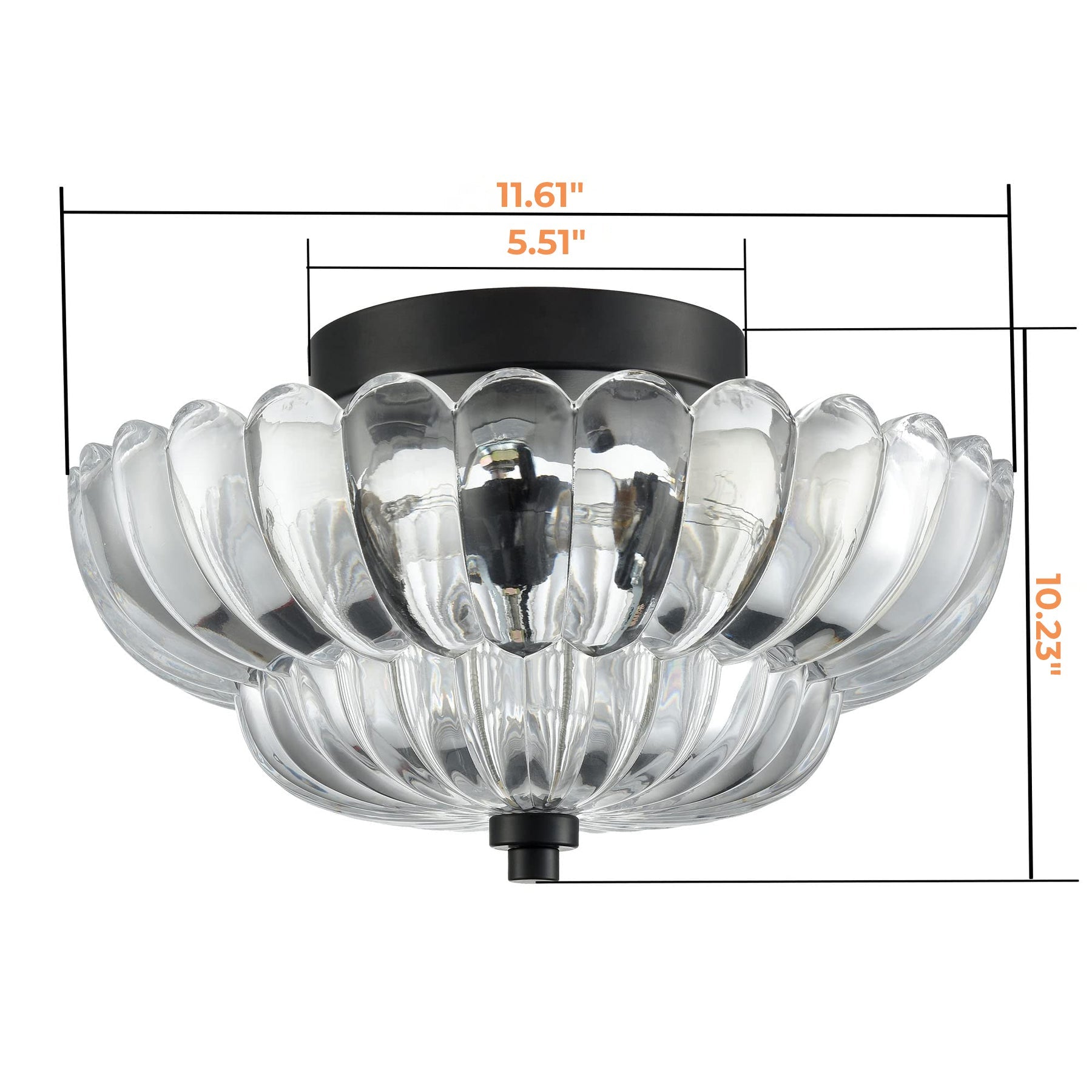 Umbrella Glass Semi Recessed Ceiling Light for Stylish Illumination - Rebooters