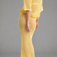Crochet Knit Maxi Skirt Set for Breezy Style for Women - Rebooters