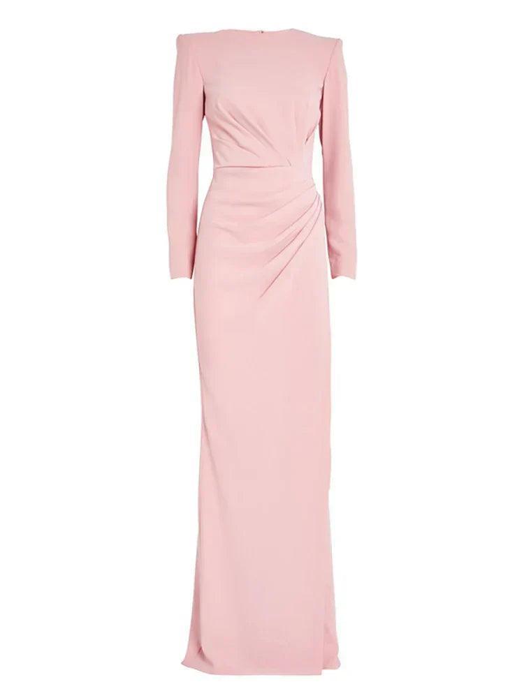 Kaylee Elegant Women's Evening Gown with High Neck and Slit - Rebooters -Women's Dresses