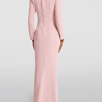 Kaylee Elegant Women's Evening Gown with High Neck and Slit - Rebooters -Women's Dresses