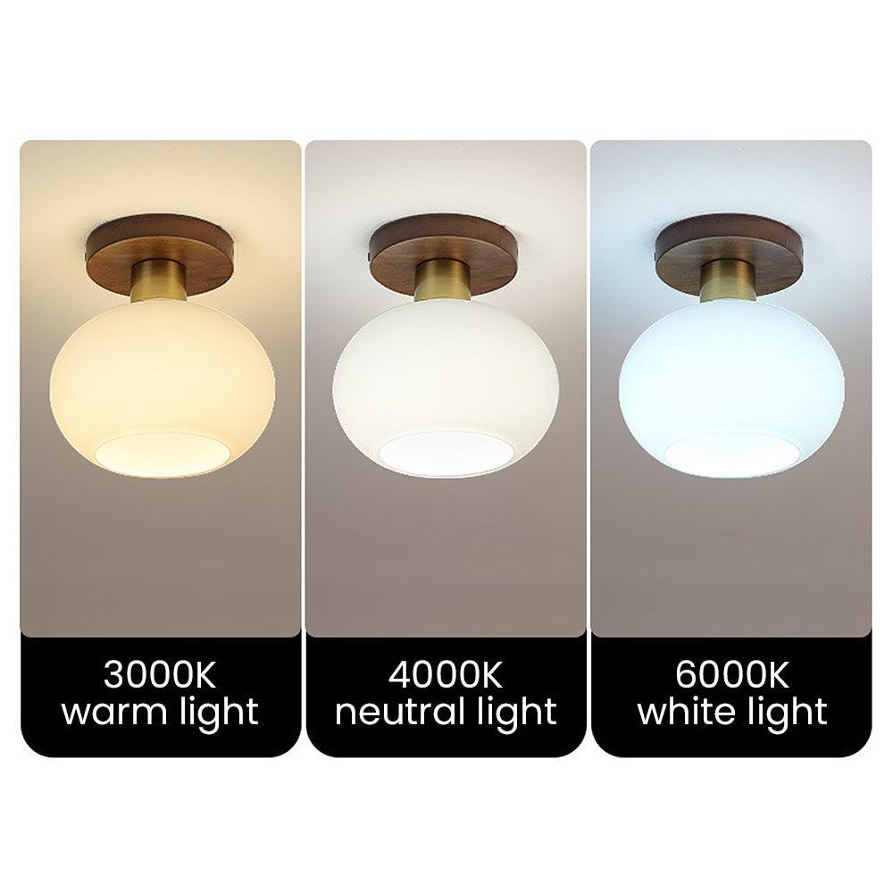 White Spherical Corridor Ceiling Light for Modern Spaces - Rebooters