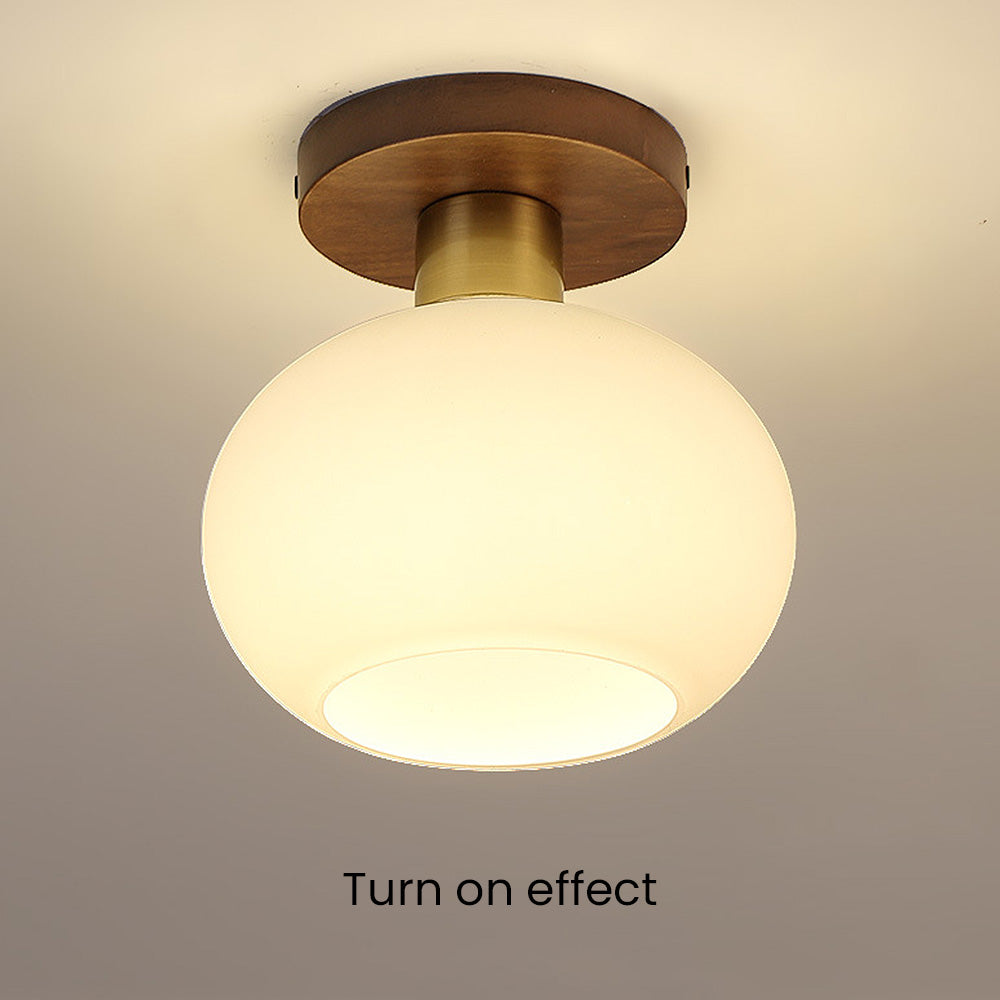 White Spherical Corridor Ceiling Light for Modern Spaces - Rebooters