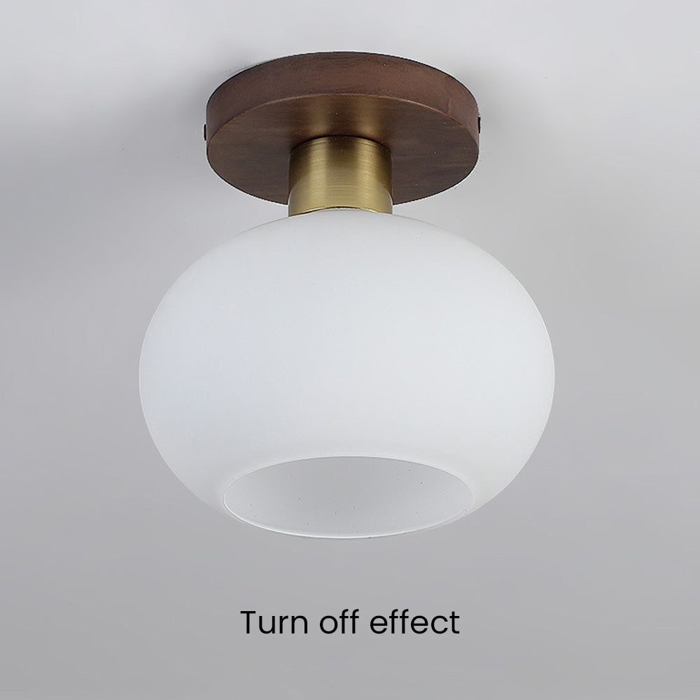 White Spherical Corridor Ceiling Light for Modern Spaces - Rebooters