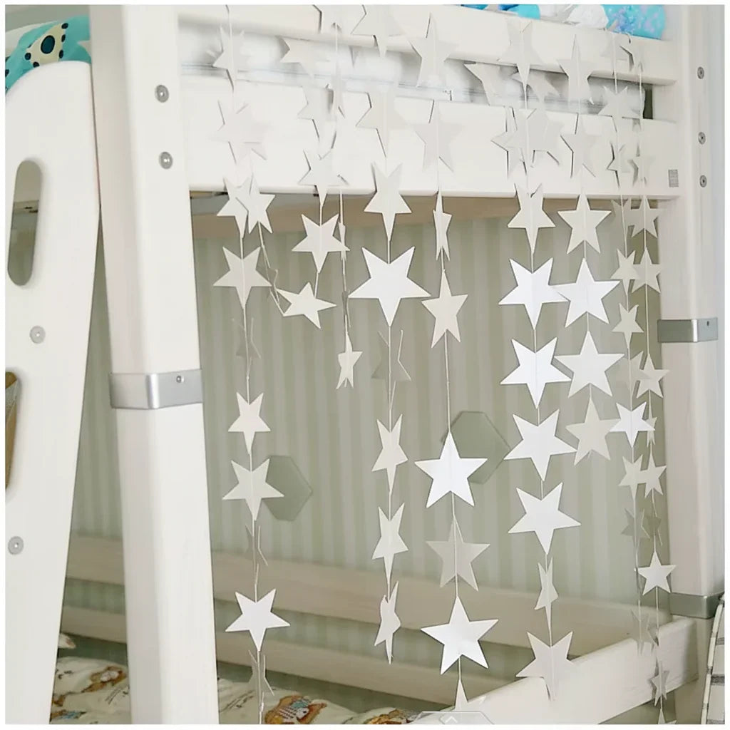 Star-shaped curtain hanging in a child's room