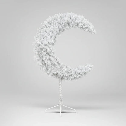 White Eid Tree Moon shaped on a plain white background