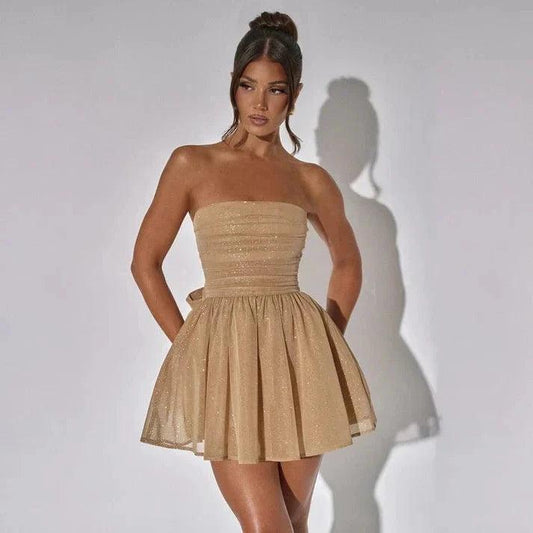 Women's Glittering Mini Sequin Dress for Holiday Parties - Rebooters -Women's Dresses