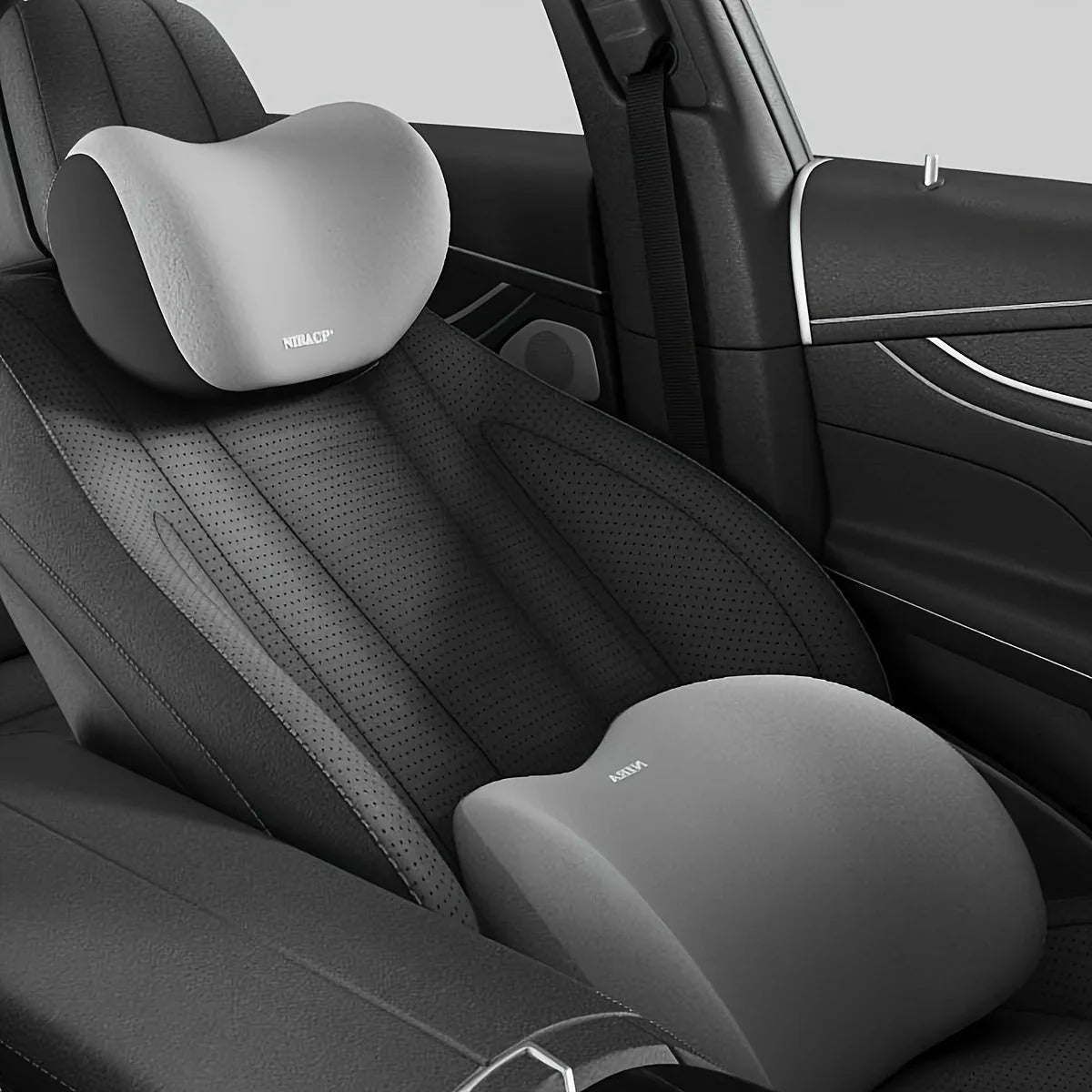 Ergonomic Memory Foam Car Neck & Lumbar Pillow - Ultimate Comfort & Support for Travel - Rebooters