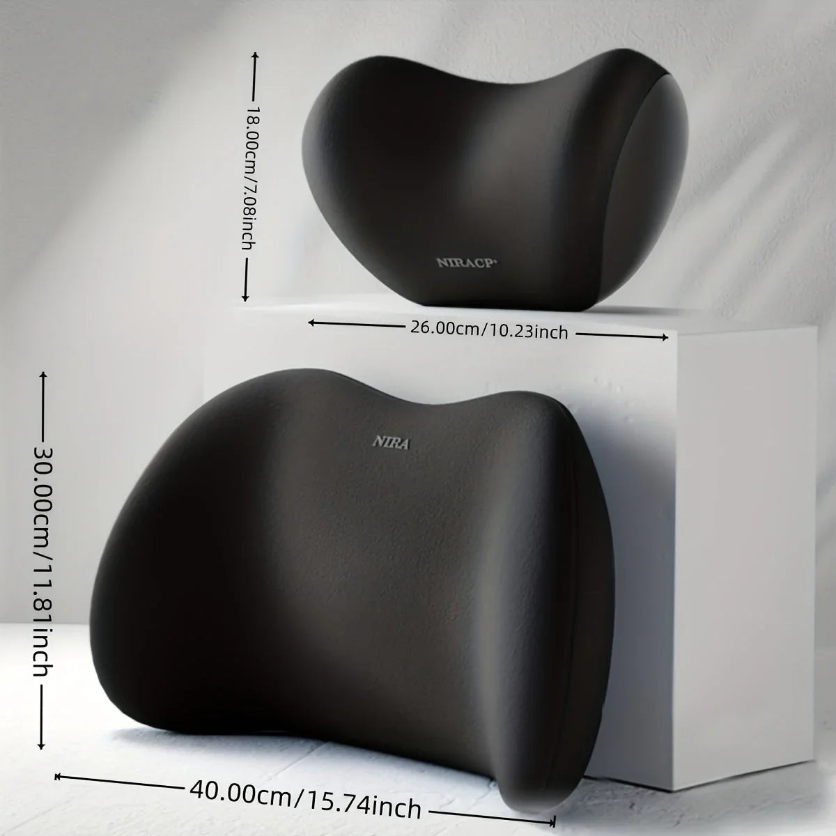 Ergonomic Memory Foam Car Neck & Lumbar Pillow - Ultimate Comfort & Support for Travel - Rebooters