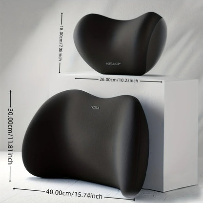 Ergonomic Memory Foam Car Neck & Lumbar Pillow - Ultimate Comfort & Support for Travel - Rebooters