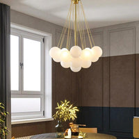 European Style White Flower Cluster Ball Glass Chandelier | Rebooters - Rebooters
