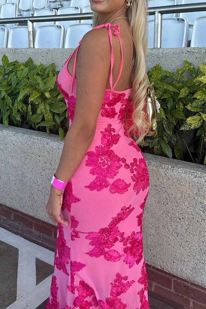 Adriane Elegant Floral Lace Spaghetti Strap Dress for Any Occasion Rebooters Maxi Women's Dresses
