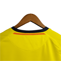 FC Barcelona Away Jersey Long Sleeve Retro Yellow 2008 2009 Rebooters Mens Football Shirts