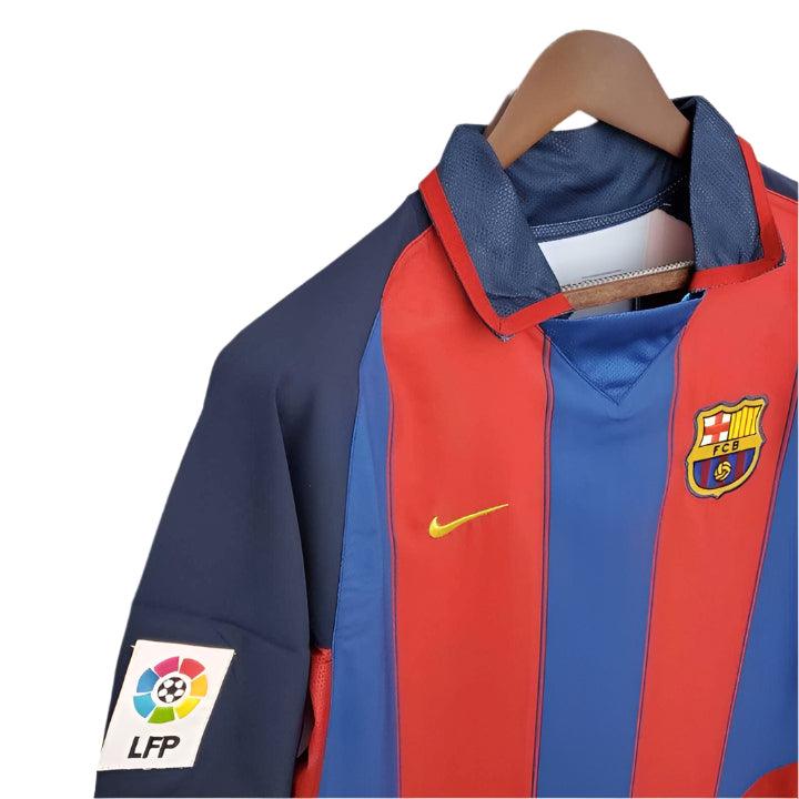 FC Barcelona Home Kit Premium Quality Football Jersey 2003 2004 Rebooters Mens Football Shirts