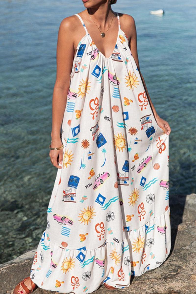 Amy Boho Sun Print Maxi Dress for Effortless Summer Style Rebooters Maxi Women's Dresses