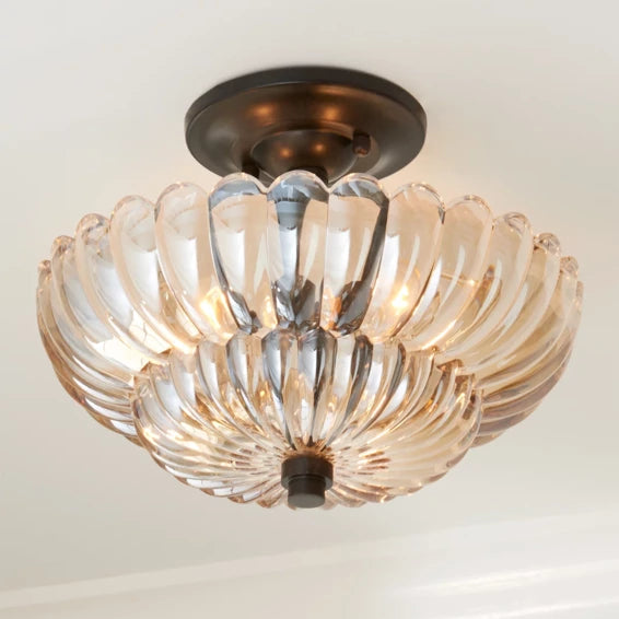 Umbrella Glass Semi Recessed Ceiling Light for Stylish Illumination - Rebooters