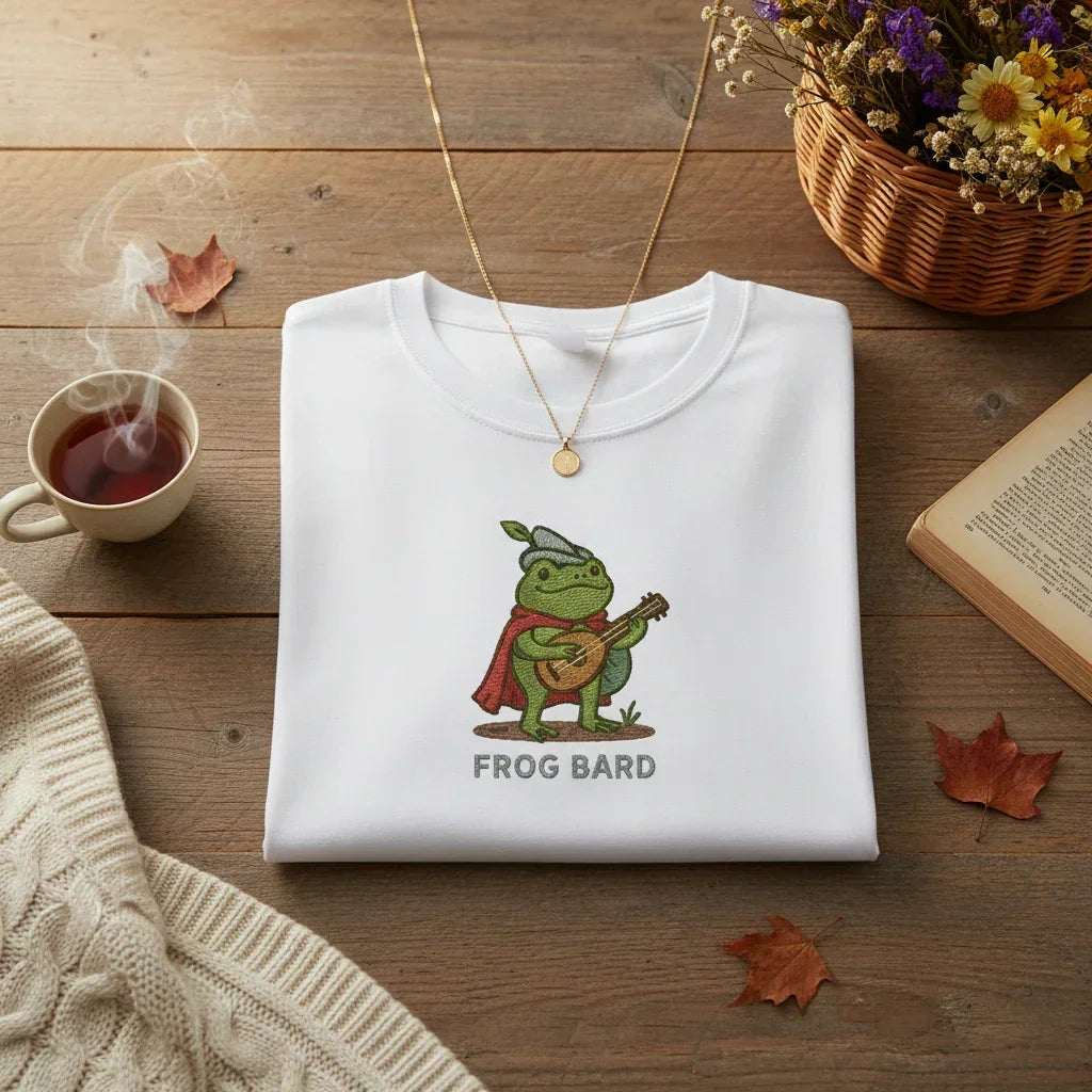 Frog Bard Embroidered T-Shirt | Rebooters