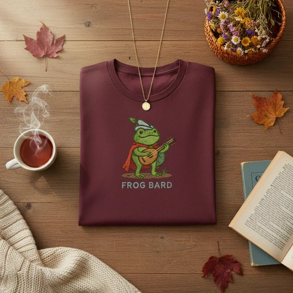 Frog Bard Embroidered T-Shirt | Rebooters