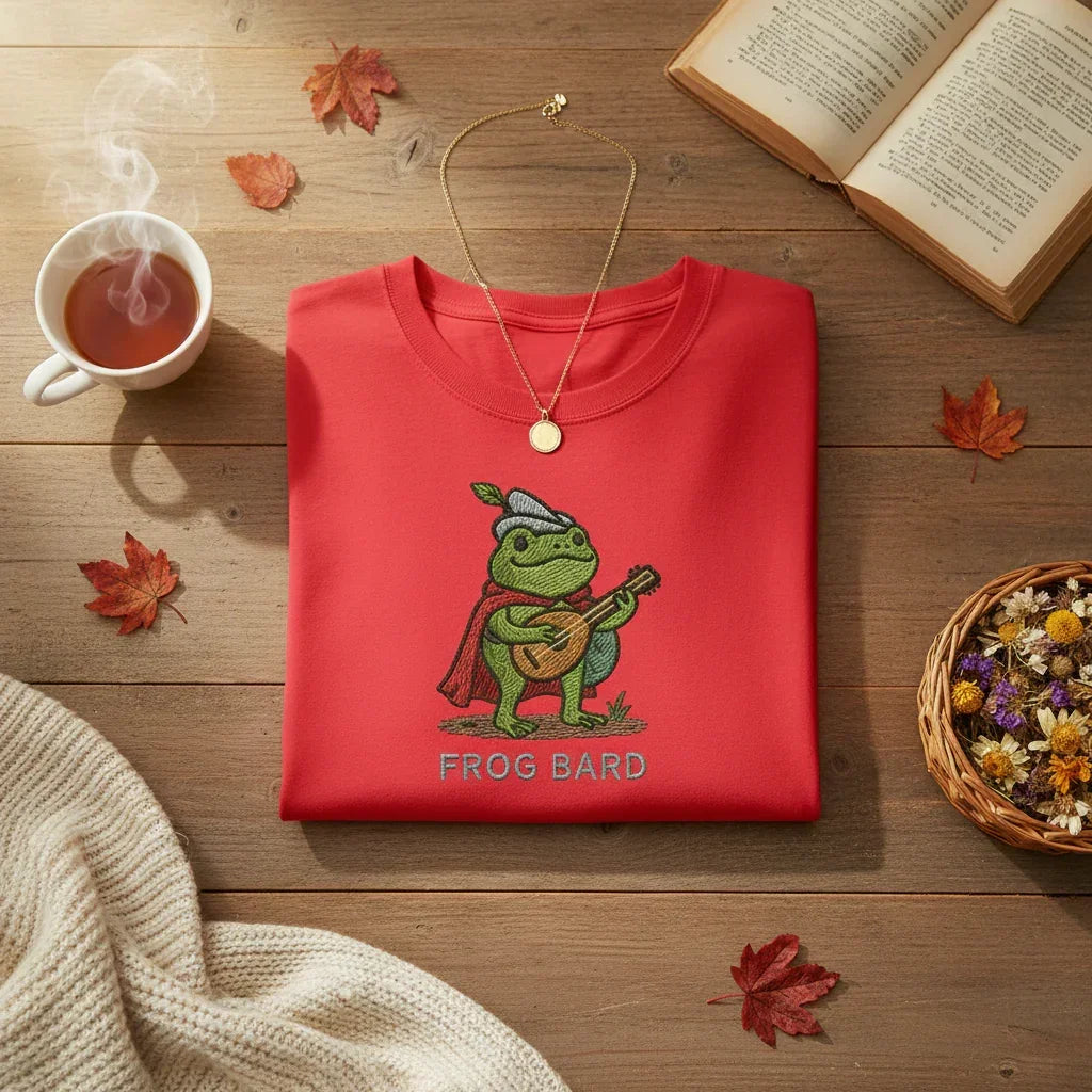 Frog Bard Embroidered T-Shirt | Rebooters