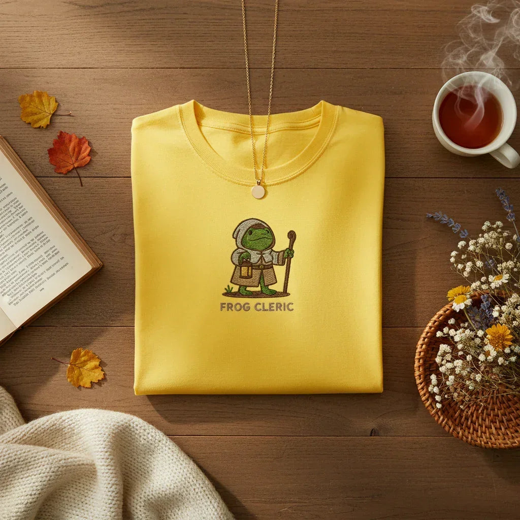 Frog Cleric Embroidered T-Shirt | Rebooters
