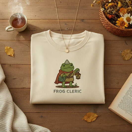 Frog Cleric Embroidered T-Shirt | Rebooters