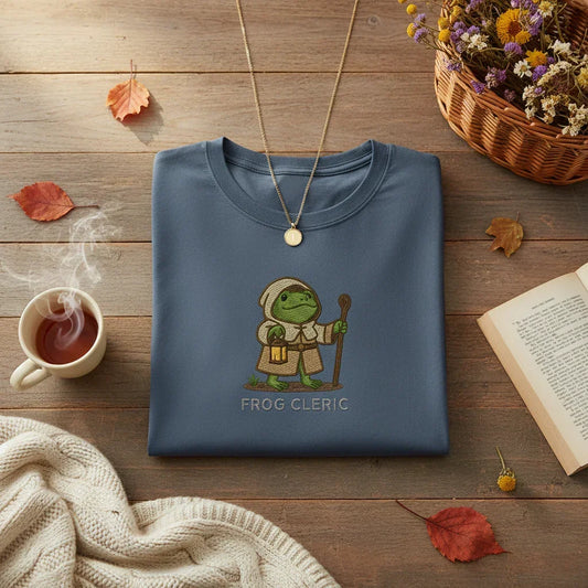 Frog Cleric Embroidered T-Shirt | Rebooters