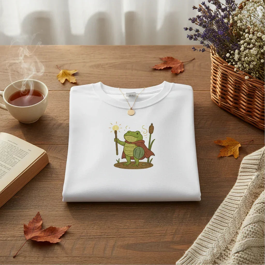 Frog Wizard Embroidered T-Shirt | Rebooters