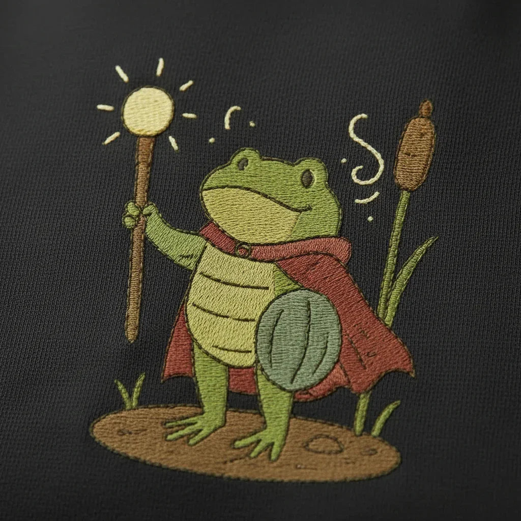 Frog Wizard Embroidered T-Shirt | Rebooters