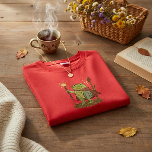 Frog Wizard Embroidered T-Shirt | Rebooters